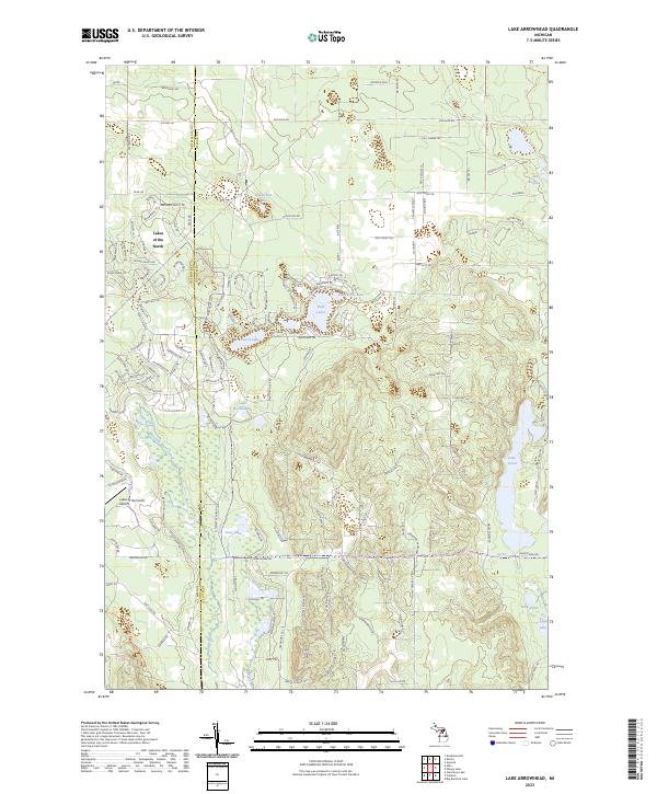 US Topo 7.5-minute map for Lake Arrowhead MI