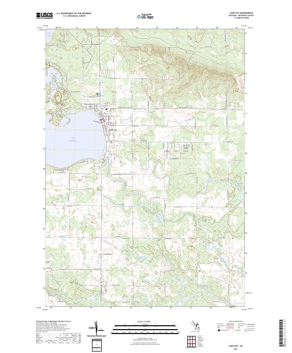 US Topo 7.5-minute map for Lake City MI