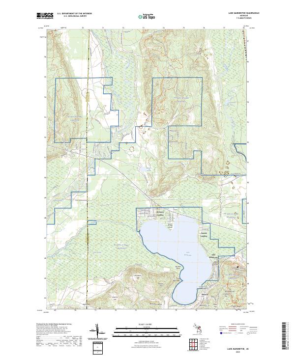 US Topo 7.5-minute map for Lake Margrethe MI