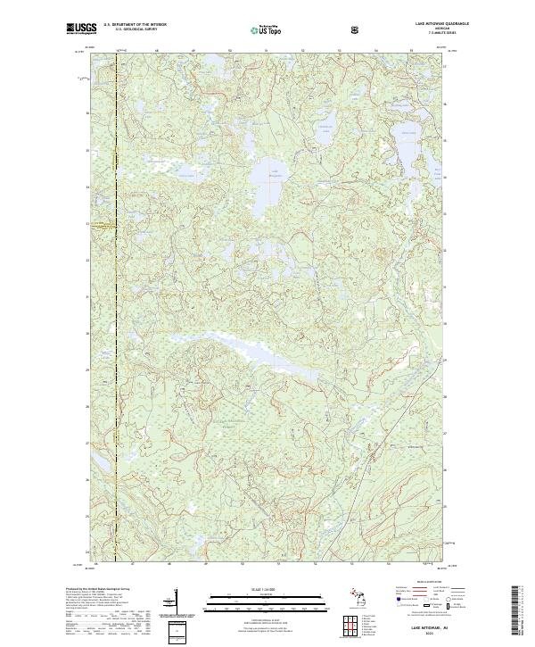 US Topo 7.5-minute map for Lake Mitigwaki MI