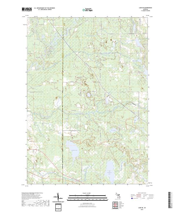 US Topo 7.5-minute map for Lake NE MI