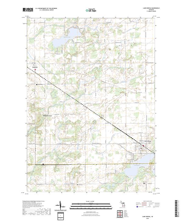 US Topo 7.5-minute map for Lake Odessa MI