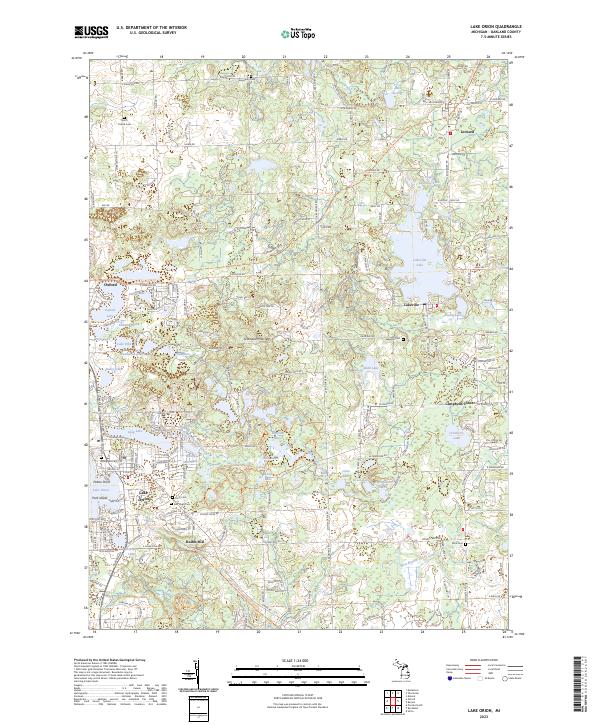 US Topo 7.5-minute map for Lake Orion MI