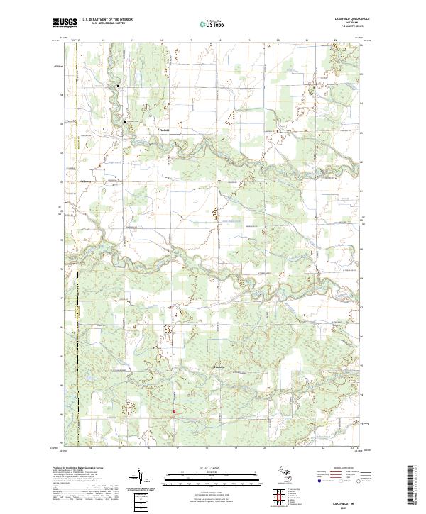 US Topo 7.5-minute map for Lakefield MI