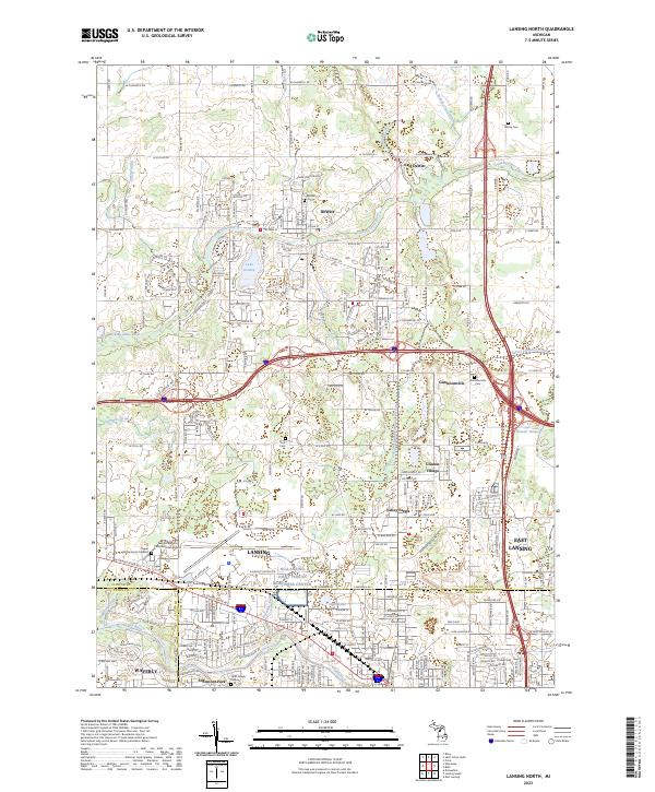 US Topo 7.5-minute map for Lansing North MI