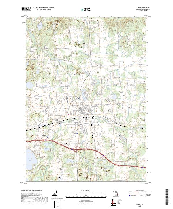 US Topo 7.5-minute map for Lapeer MI