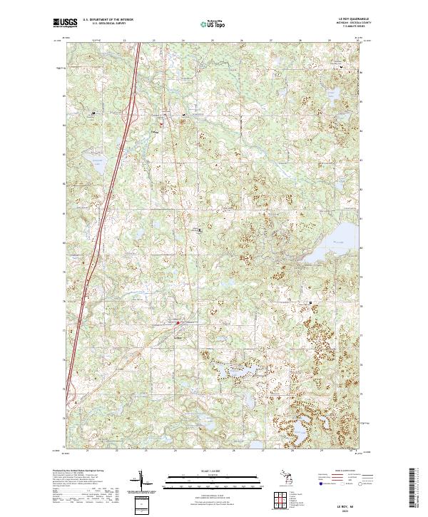 US Topo 7.5-minute map for Le Roy MI