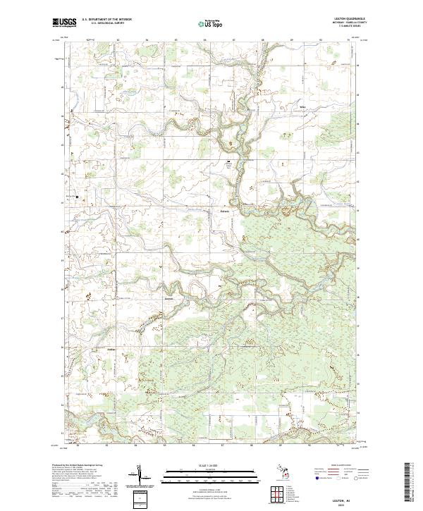 US Topo 7.5-minute map for Leaton MI