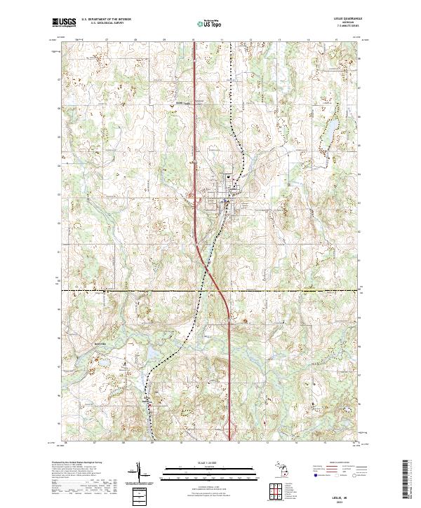 US Topo 7.5-minute map for Leslie MI