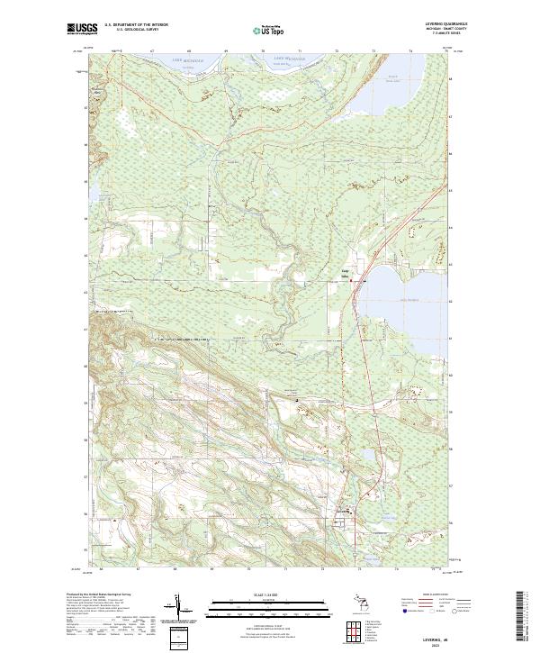 US Topo 7.5-minute map for Levering MI