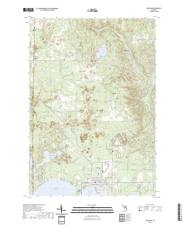 US Topo 7.5-minute map for Lewiston MI