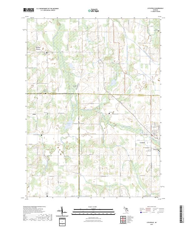 US Topo 7.5-minute map for Litchfield MI