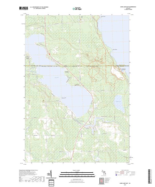 US Topo 7.5-minute map for Long Lake East MI