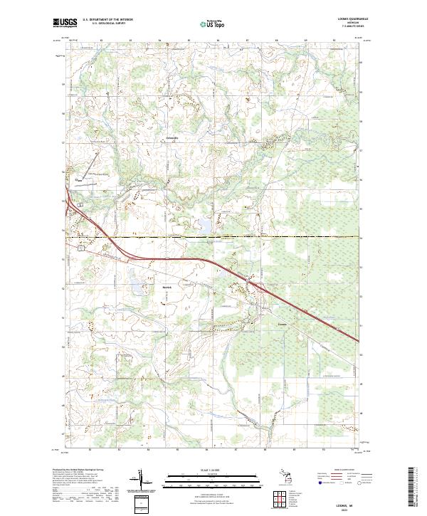 US Topo 7.5-minute map for Loomis MI