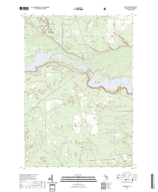 US Topo 7.5-minute map for Loud Dam MI