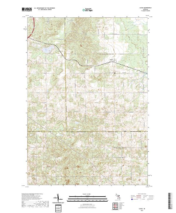 US Topo 7.5-minute map for Lucas MI