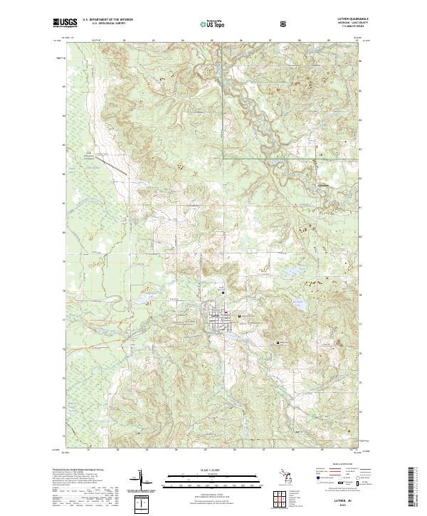 US Topo 7.5-minute map for Luther MI
