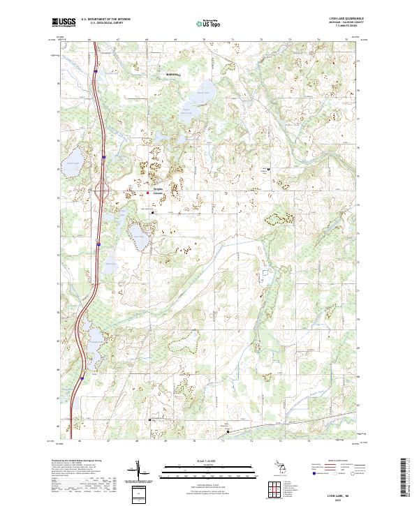 US Topo 7.5-minute map for Lyon Lake MI