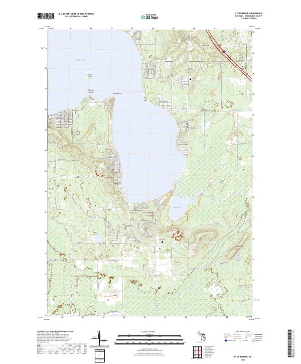US Topo 7.5-minute map for Lyon Manor MI
