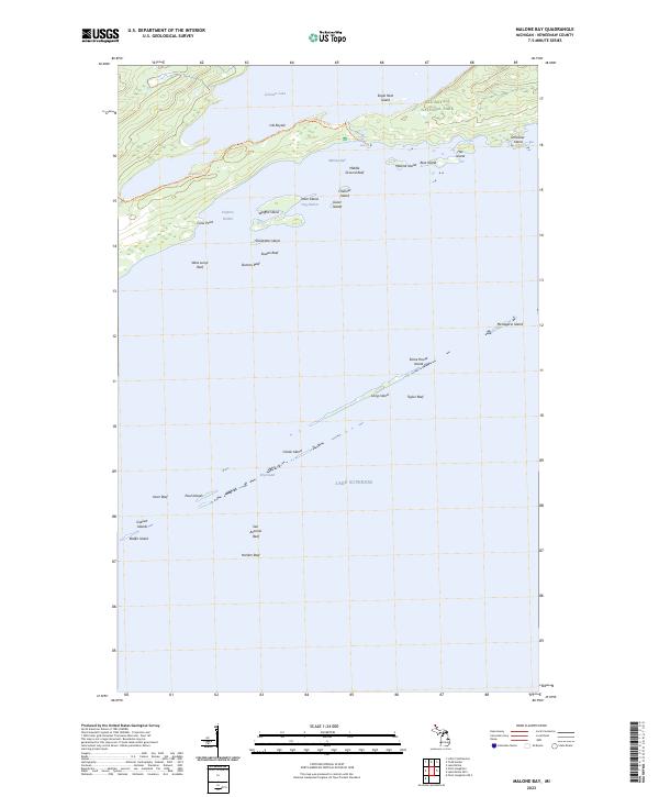 US Topo 7.5-minute map for Malone Bay MI