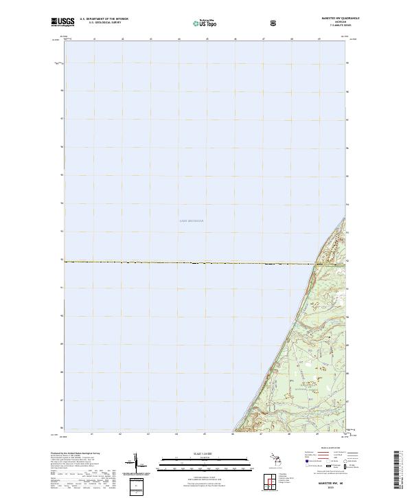 US Topo 7.5-minute map for Manistee NW MI