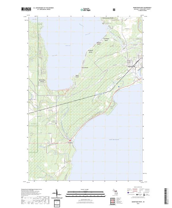 US Topo 7.5-minute map for Manistique West MI