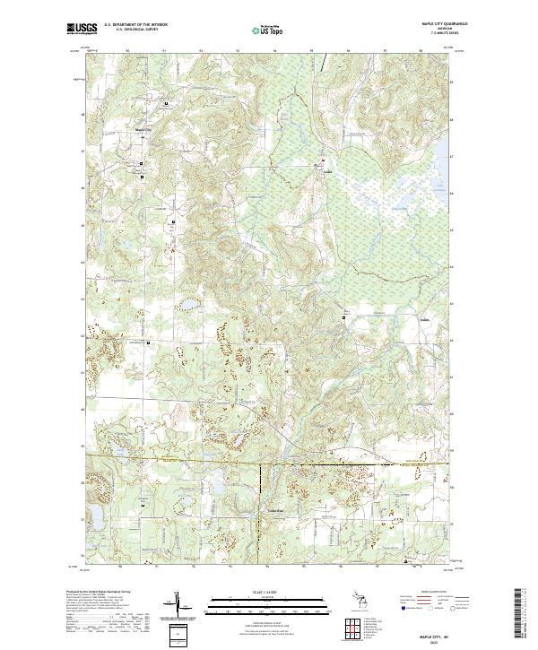 US Topo 7.5-minute map for Maple City MI