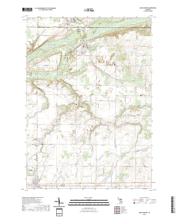 US Topo 7.5-minute map for Maple Rapids MI
