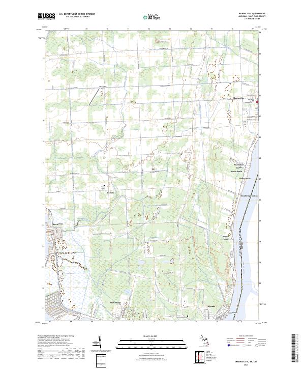 US Topo 7.5-minute map for Marine City MION
