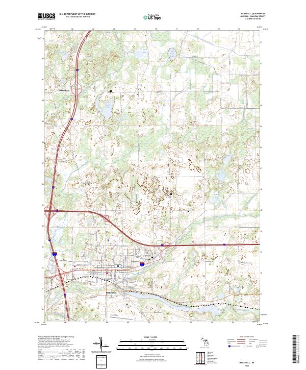 US Topo 7.5-minute map for Marshall MI