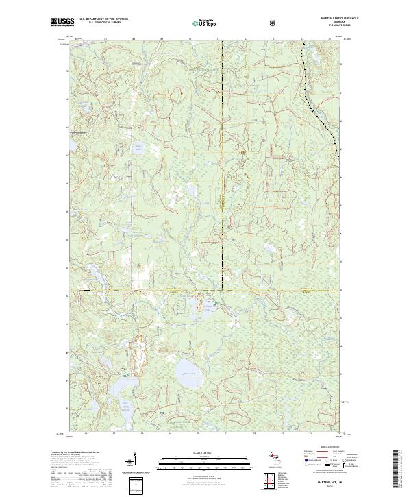 US Topo 7.5-minute map for Marten Lake MI