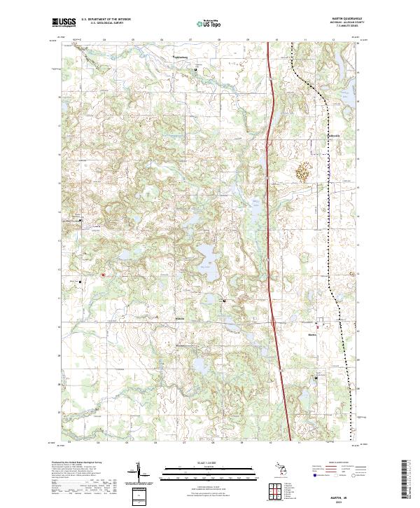 US Topo 7.5-minute map for Martin MI