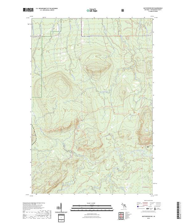 US Topo 7.5-minute map for Matchwood NW MI