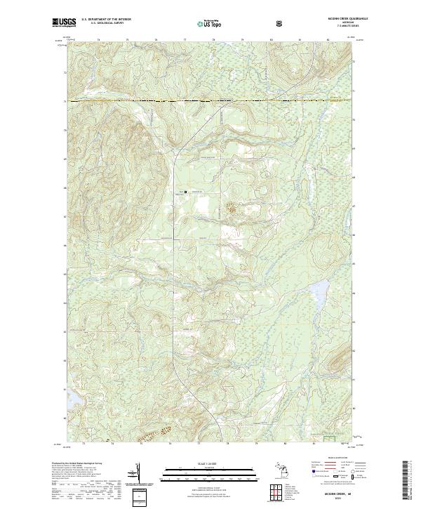 US Topo 7.5-minute map for McGinn Creek MI