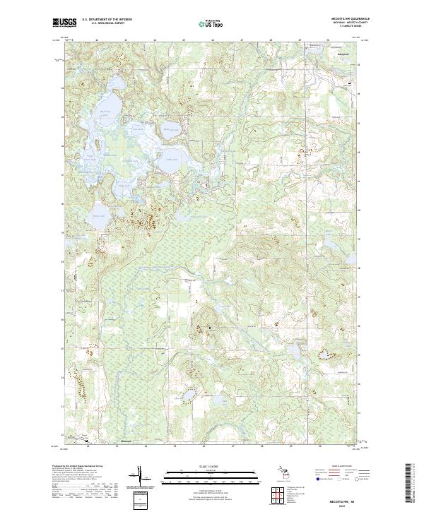 US Topo 7.5-minute map for Mecosta NW MI