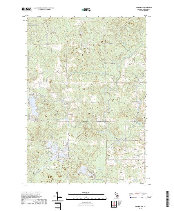 US Topo 7.5-minute map for Meredith SW MI