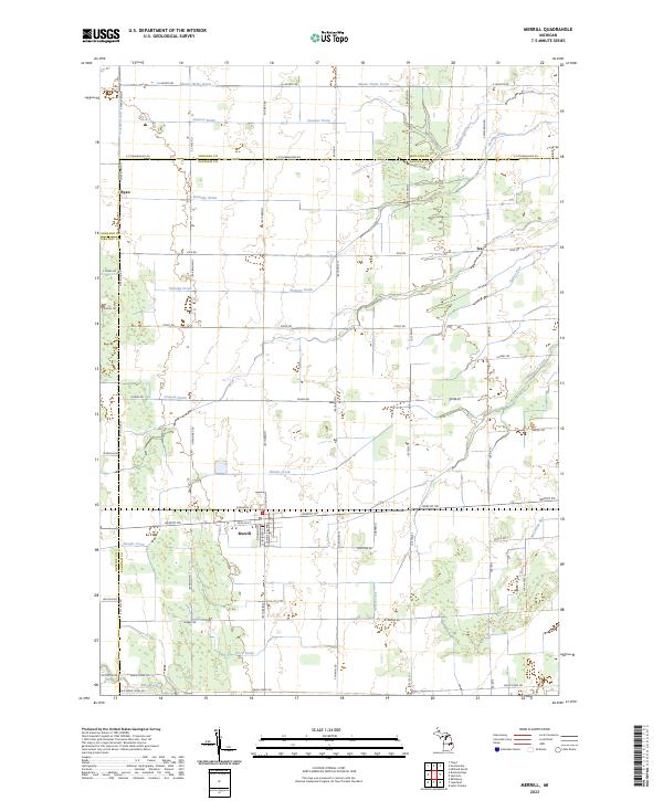 US Topo 7.5-minute map for Merrill MI