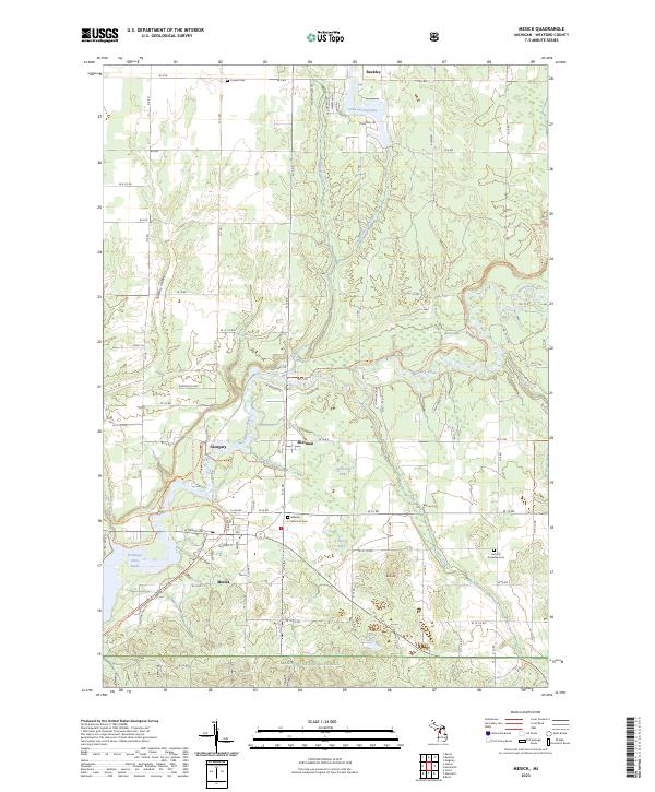 US Topo 7.5-minute map for Mesick MI