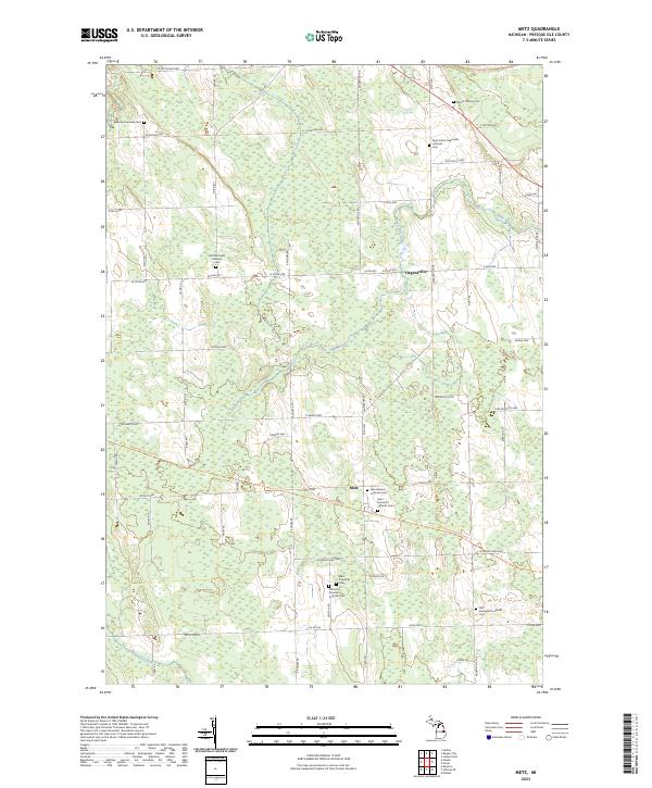 US Topo 7.5-minute map for Metz MI
