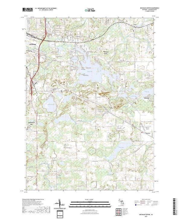 US Topo 7.5-minute map for Michigan Center MI