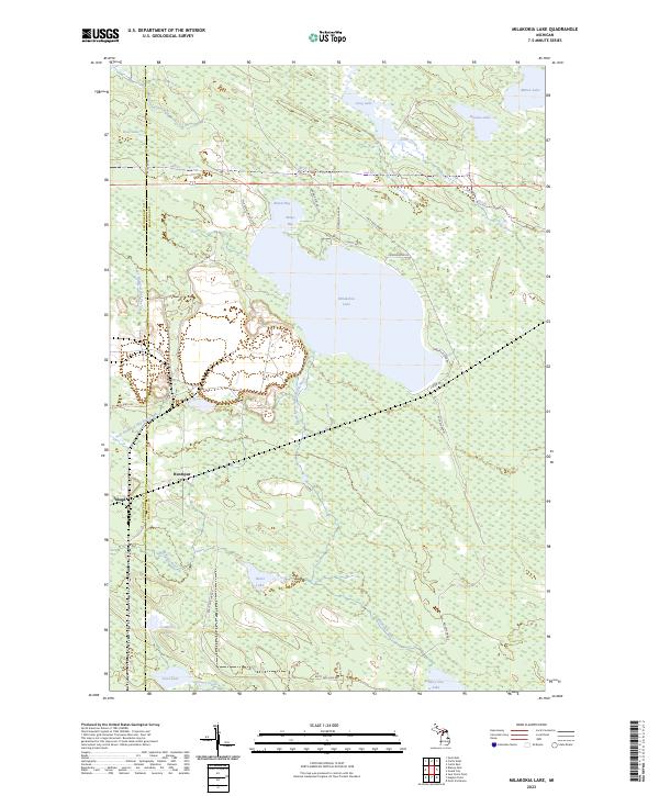 US Topo 7.5-minute map for Milakokia Lake MI