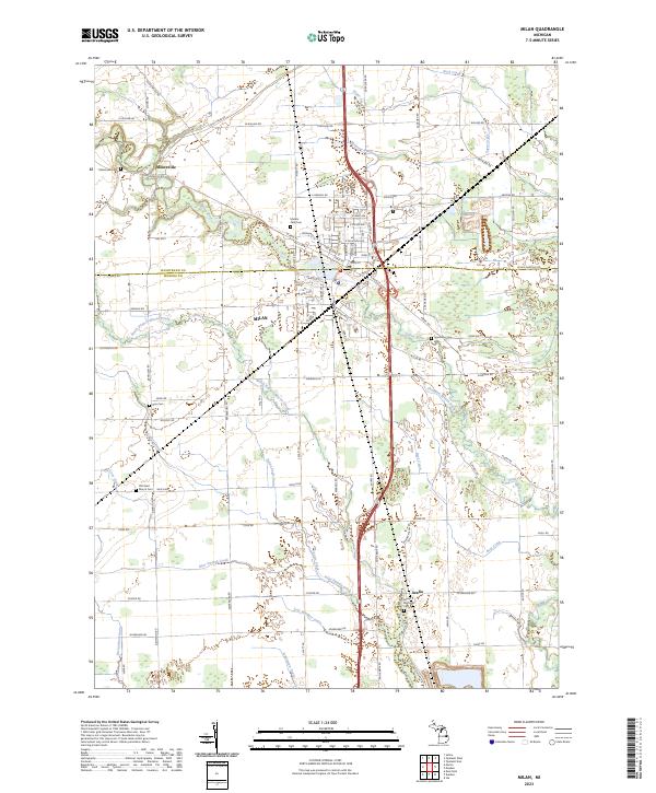 US Topo 7.5-minute map for Milan MI
