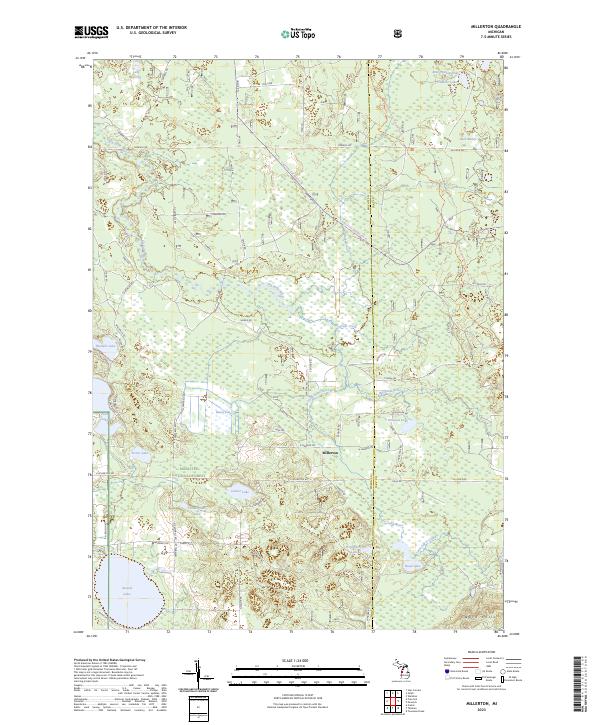 US Topo 7.5-minute map for Millerton MI