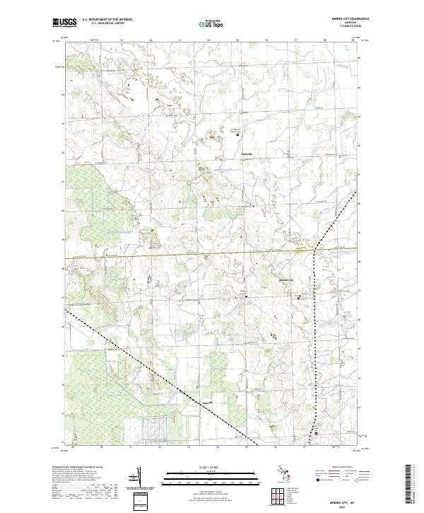 US Topo 7.5-minute map for Minden City MI