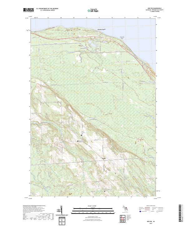 US Topo 7.5-minute map for Moltke MI