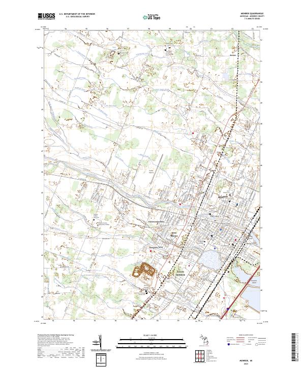 US Topo 7.5-minute map for Monroe MI