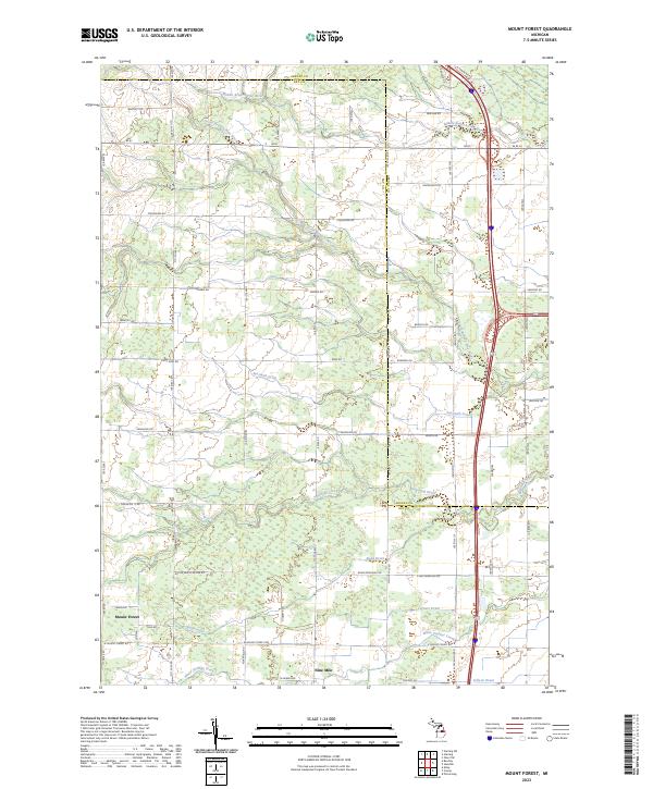 US Topo 7.5-minute map for Mount Forest MI