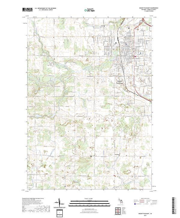 US Topo 7.5-minute map for Mount Pleasant MI