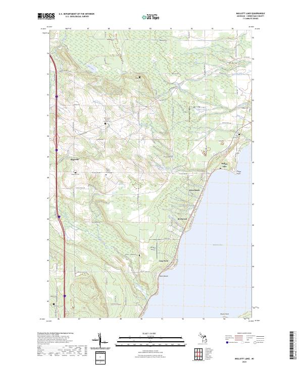 US Topo 7.5-minute map for Mullett Lake MI