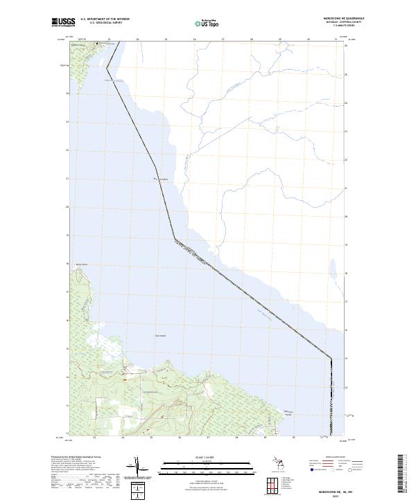 US Topo 7.5-minute map for Munuscong NE MION